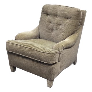 Custom Made Rolled Arm Lounge Chair For Sale