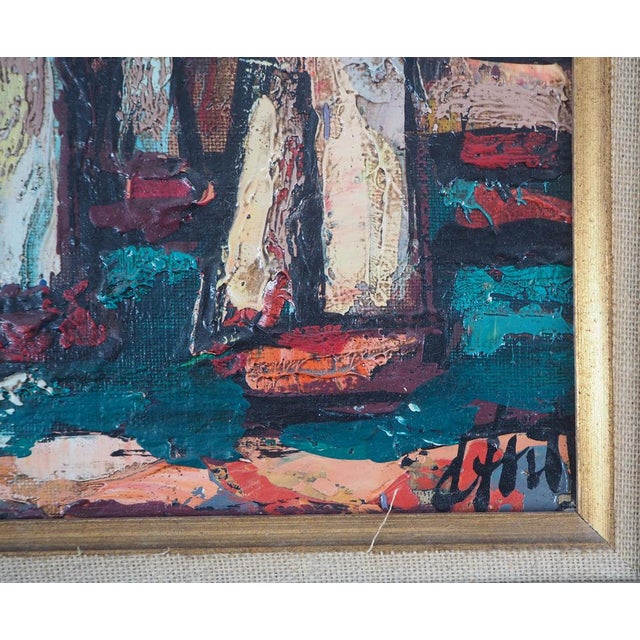 Henry Maurice Danty, Brittany, Church Seen the Port, Oil on Canvas For Sale - Image 6 of 8