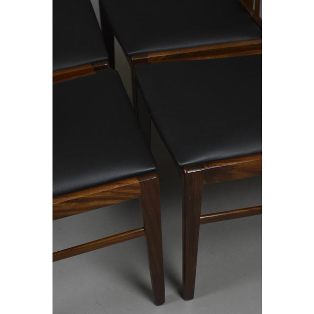 Black Vintage Danish Dining Chairs in Afromosia Wood, 1960s, Set of 4 For Sale - Image 8 of 16