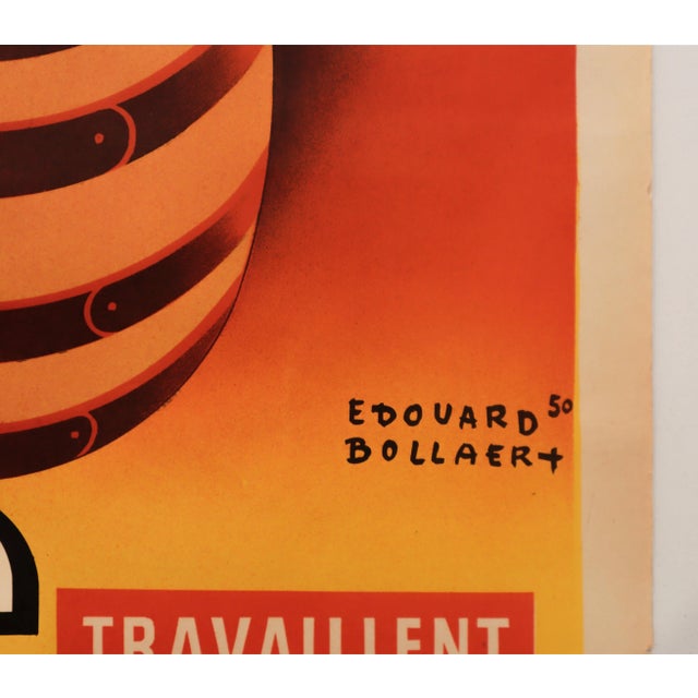 Date: 1950 Size: 31.25 x 47 inches Artist: Edouard Bollaert This is a vintage poster advertising Mosellan beer - that is,...