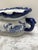 Blue Large Blue and White Floral Plant Vessel For Sale - Image 8 of 8