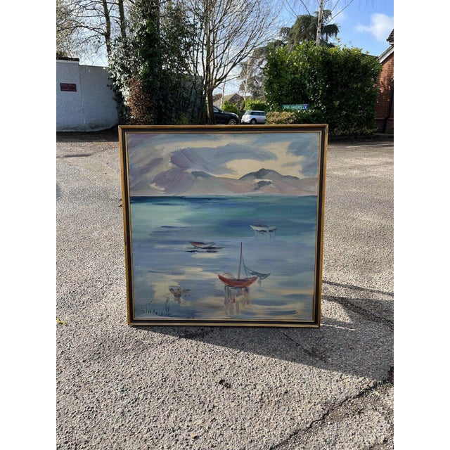 M Laufer, Seascape, Large Oil Painting, Framed For Sale - Image 3 of 8