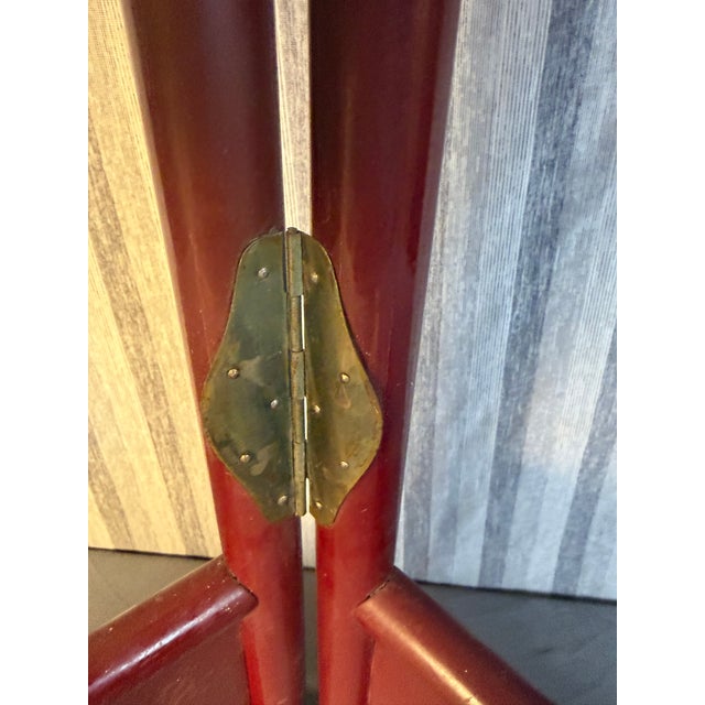 Antique Japanese Chestnut-Red Lacquered Kimono Rack Stand For Sale In Palm Springs - Image 6 of 11