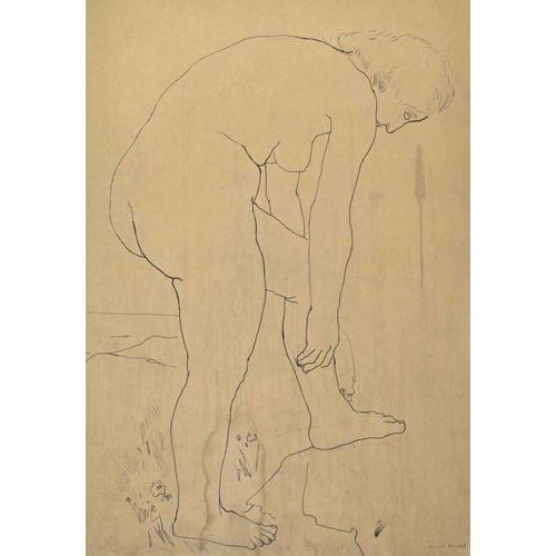 Nude is a modern artwork realized by Reynold Arnould in the 20th Century. Ink drawing. Good conditions. This piece is...