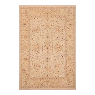 Bohemien Ziegler Beige Gold Hand-Knotted Wool Rug - 9'0'' X 11'9'' For Sale