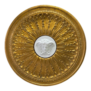 Monumental 29” Rosenthal Versace Medusa Gilt Sunburst Architectural Wall Medallion Plaque