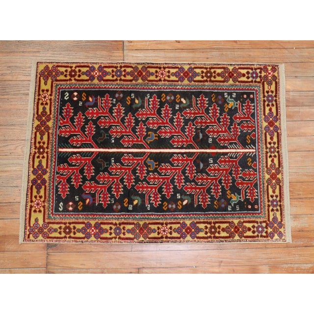 Mid 20th Century Primitive Vintage Persian Scatter Rug For Sale - Image 5 of 6