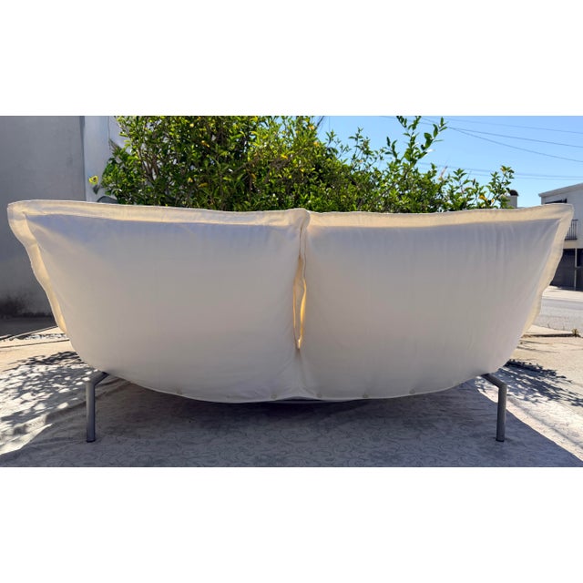 Vintage Calin Lignet Love Seat Pillow Style Recliner Made in France Attributed to Ligne Roset For Sale In Los Angeles - Image 6 of 12