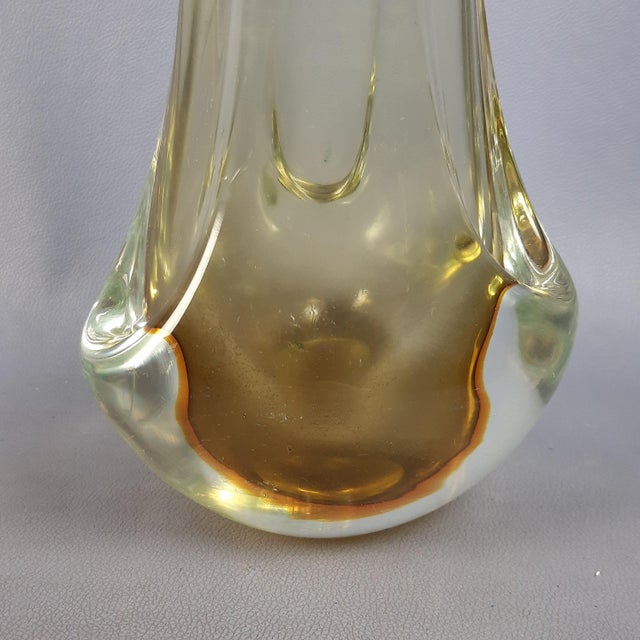 Amber Green Sommerso Murano Glass Vase by Murano for Murano, 1970s For Sale - Image 13 of 16