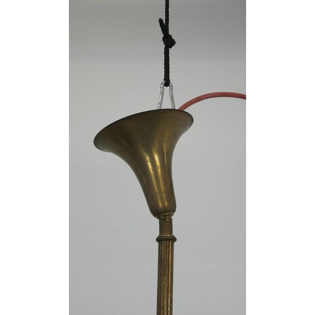 1990s Vintage Glass and Brass Pendant Lamp For Sale - Image 5 of 9