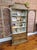 Traditional Vintage Chamberlain’s Two-Piece Walnut Display Cabinet With Lighting With Striped Interior For Sale - Image 3 of 14
