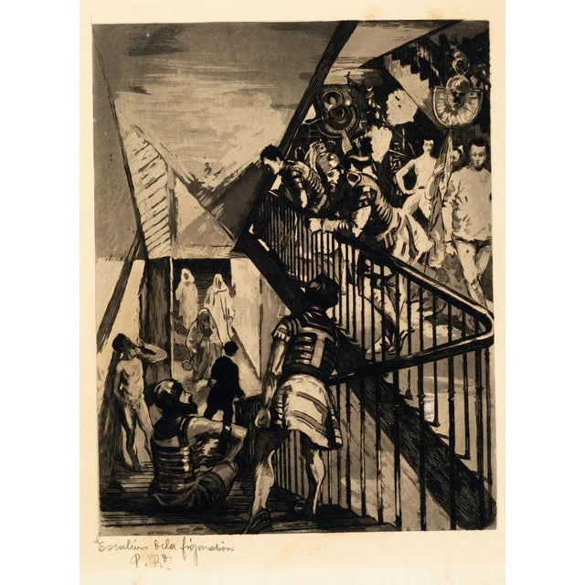 Escalier de la Fiuration - Etching and Aquatint by Charles Pierre Renouard 1881 For Sale - Image 3 of 3