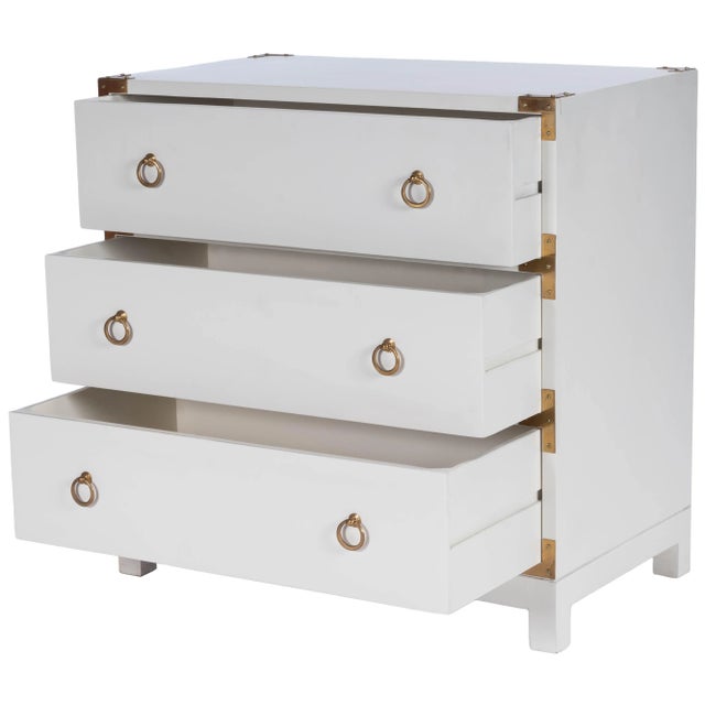 Forster Campaign 3 Drawer Dresser, White For Sale - Image 12 of 13