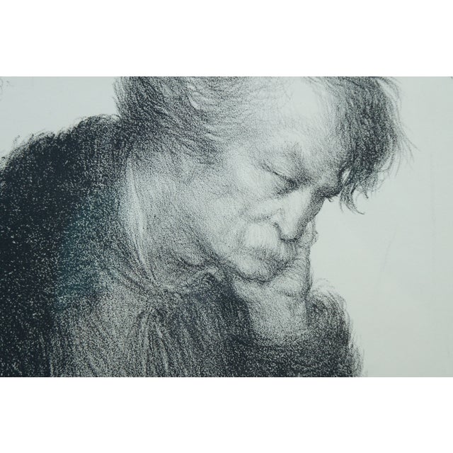 Beige Antique 1921 Charles Leandre Francois De Curel French Comedy Lithograph Print, Framed For Sale - Image 8 of 12