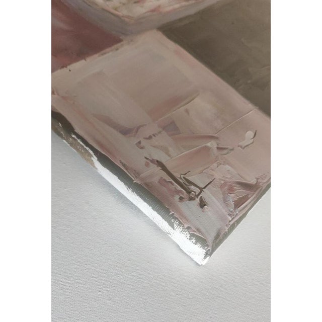 An impressionist oil painting of a vase of pink flowers, by UK based artist Vivek Mandalia. Frame and hang in your home....