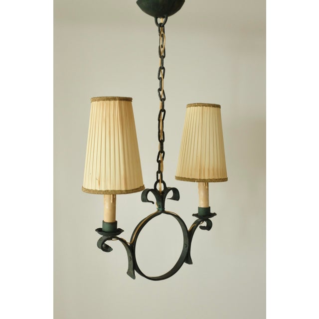 Metal 1950s Two Arm Swedish Modern Pendant For Sale - Image 7 of 7