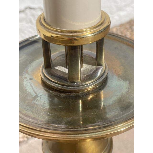 1940s Stiffel Bamboo Brass Table Lamp For Sale - Image 11 of 12