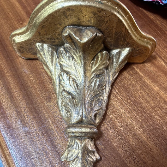 A Pair of Gold Gilded Wall Mounted Shelves For Sale In New York - Image 6 of 11