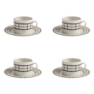 Aryan Teacup & Saucer Set of 4 by Nina Magon For Sale