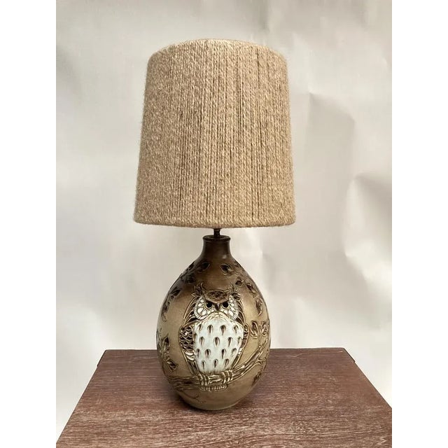 Beige Ceramic Table Lamp from Vallauris, 1970s For Sale - Image 8 of 8