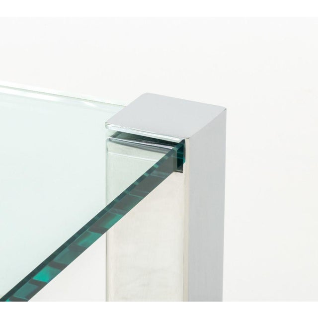 Italian Chrome and Glass Top Coffee Table For Sale In New York - Image 6 of 7
