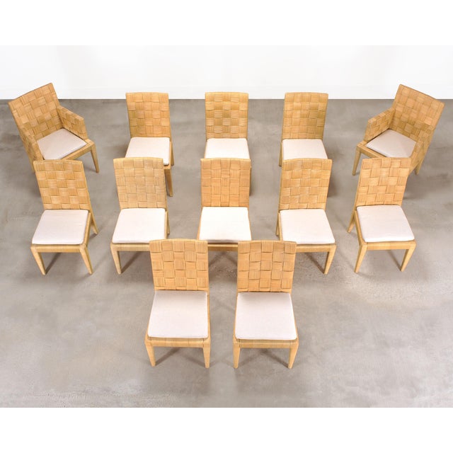 Contemporary Set of Twelve John Hutton Donghia Block Island Cane Dining Chairs For Sale - Image 3 of 18