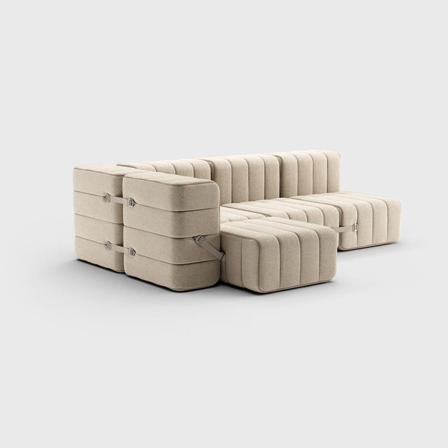 In nine configurations. Nine modules make up the family set of this modular sofa system. A corner sofa for four people or,...