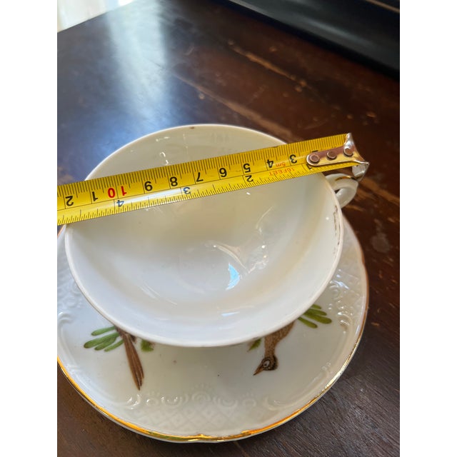 American 1970s Ceramic New Mexico Teacup and Saucer With Bird Accents For Sale - Image 3 of 8