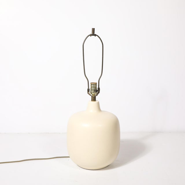 Mid-Century Off White Glazed Ceramic Table Lamps by Lotte & Gunnar Bostlund For Sale - Image 17 of 17