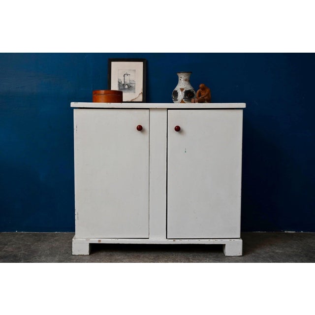 Art Deco Retro Cabinet with Painted Wooden Shelves, 1940s For Sale - Image 18 of 18