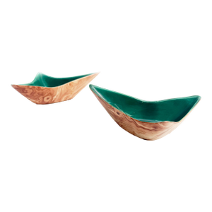 1950s Romco Pine-Scented Pottery Free-Form Mid-Century Art Bowls - A Pair
