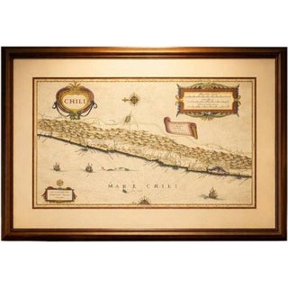Antique Chile Map Blaeu, 1642 For Sale