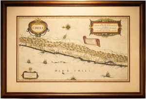 Antique Chile Map Blaeu, 1642
