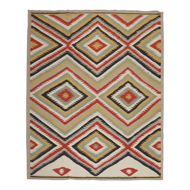 Tribal Navajo Design Room Size 21st Century Modern Rug - 8'1" x 9'5" For Sale