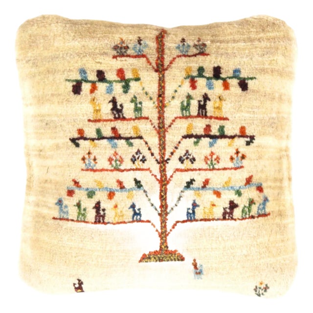 Pasargad DC Fine Hand Knotted Persian Gabbeh Pillow For Sale