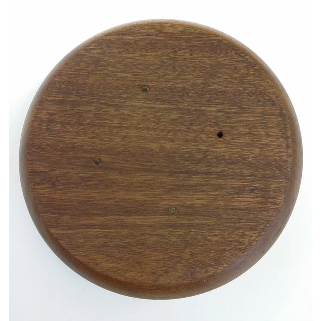 Brown Primitive Artisan Hand Turned Dough Wood Bowl For Sale - Image 8 of 9