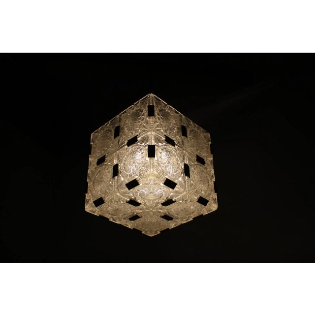 Glass Mid-Century Pendant Lamp from Kamenický Šenov, 1960s For Sale - Image 7 of 9