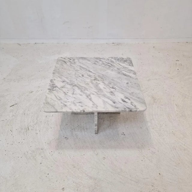 Stone Italian Carrara Marble Coffee Table, 1980s For Sale - Image 7 of 13