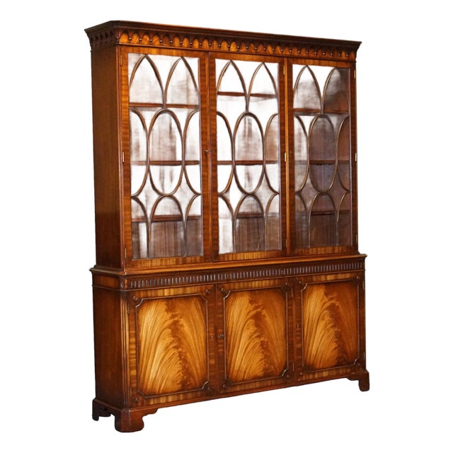 Vintage Hardwood Breakfront Display Bookcase from Bevan Funnell For Sale