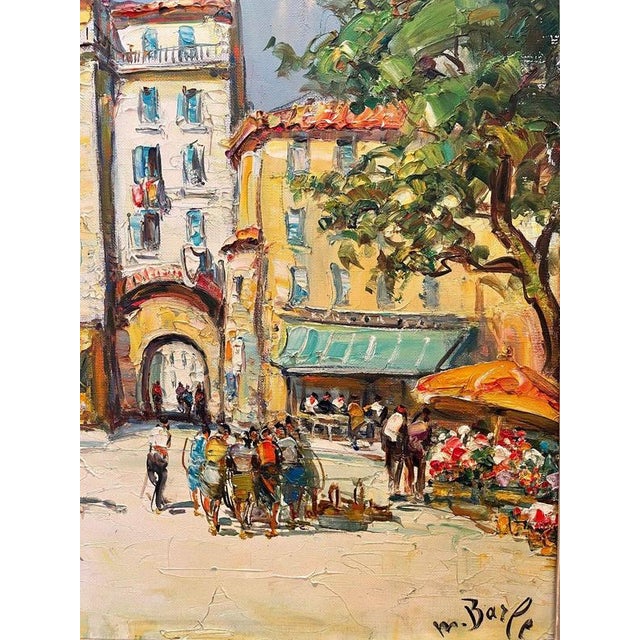 Maurice Barle, Market in Hyères in Provence, Oil Painting For Sale - Image 4 of 13