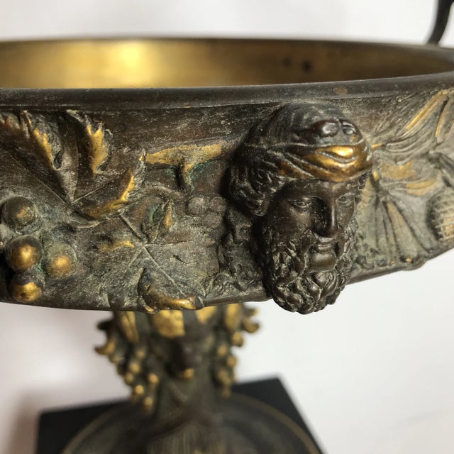 French Antique French Bronze Compote For Sale - Image 3 of 8