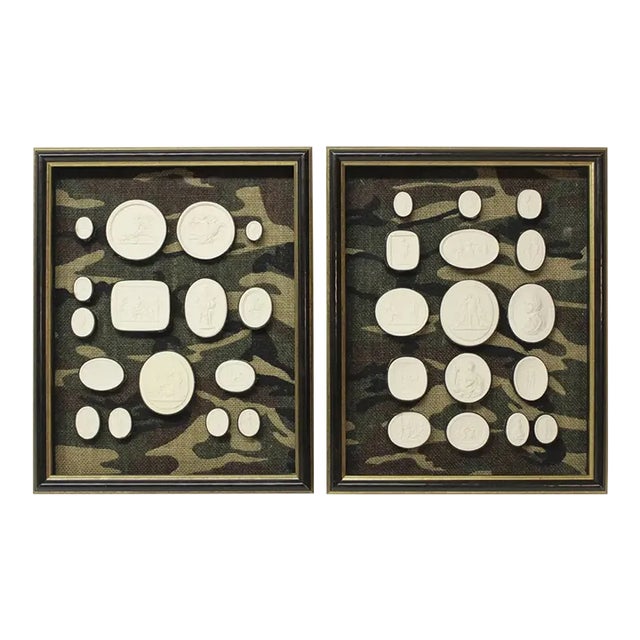 Pair of Framed Antique Intaglios For Sale