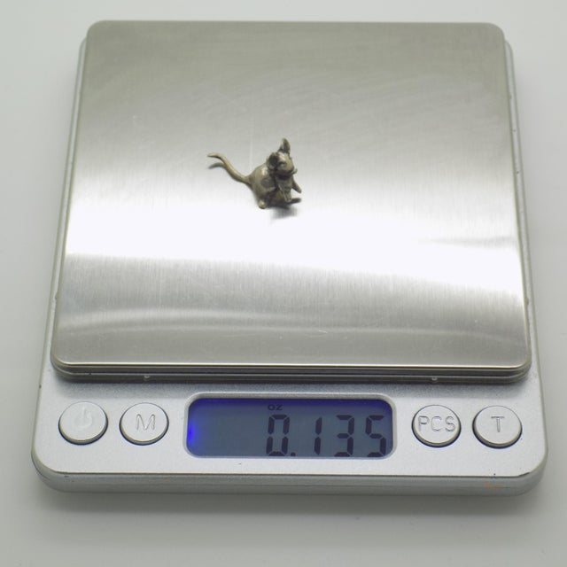 Vintage Italian Handmade Field Mouse Miniature in Silver 800, Florence, 1970s For Sale - Image 10 of 12