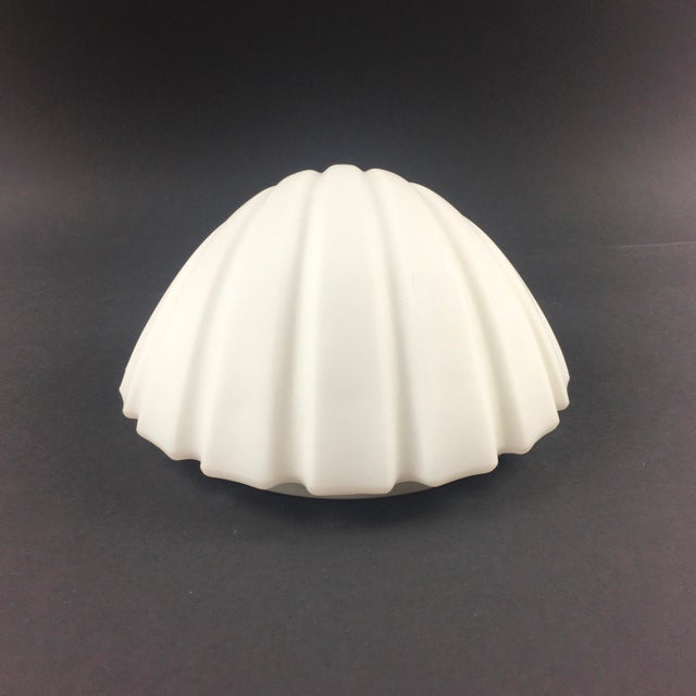 Vintage Shell-Shaped Opaline Glass Wall Lamps, Limburg, 1970s, Set of 2 For Sale - Image 9 of 11