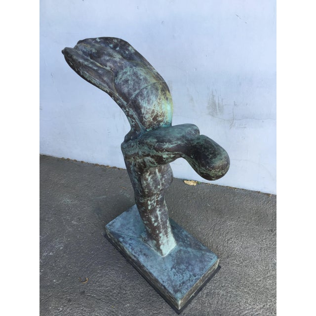 Sizable 43" Modern Faux Bronze "Lovers" Statue For Sale - Image 9 of 10
