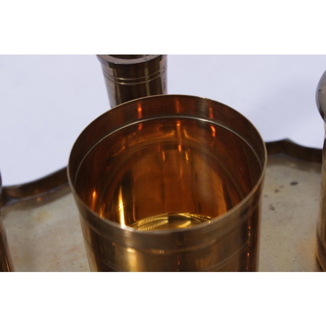 1980s Mottahedeh Winterthur Brass Inkwell Standish Set W. Candle Holder For Sale - Image 11 of 13