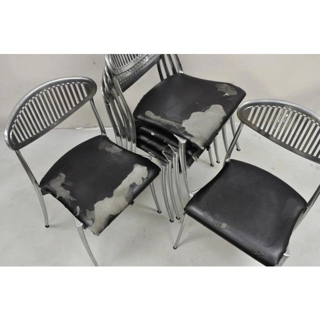 Mid 20th Century Coro Luigi Origlia Italian Modern Sculpted Aluminum Dining Chairs - Set of 6 For Sale - Image 4 of 13