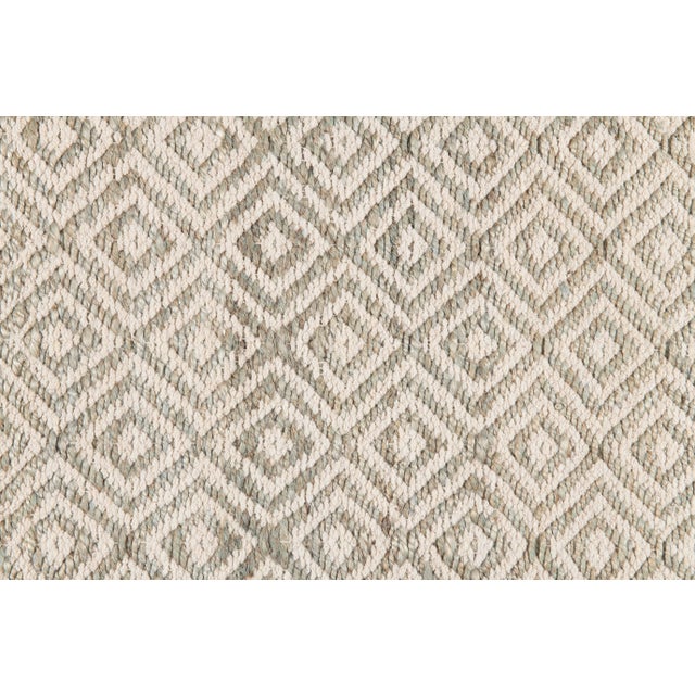 Transitional Part & Parcel Goods Textured Diamond Runner, 2’6”x8', Sky Blue and Eggshell For Sale - Image 3 of 4