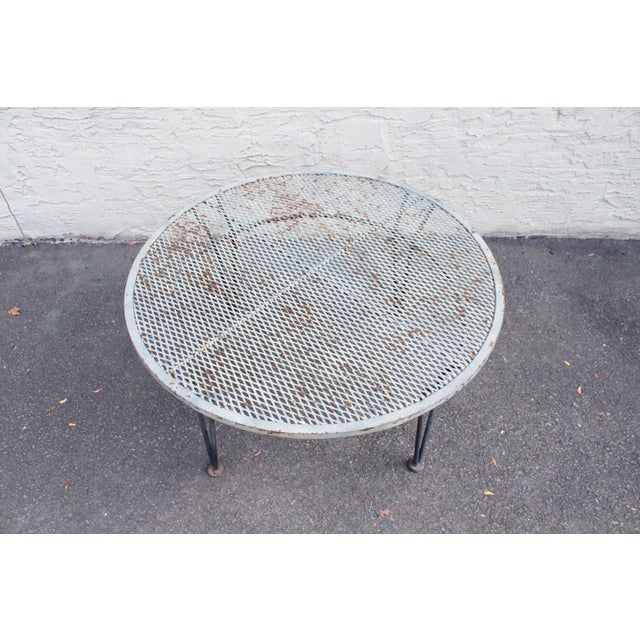 Salterini Mid Century Modern 'Radar' Round Iron Outdoor Coffee Table For Sale - Image 15 of 18