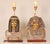 Italian Table Lamps Capodimonte Porcelain King Tut and Cleopatra Gold - A Pair For Sale - Image 6 of 17